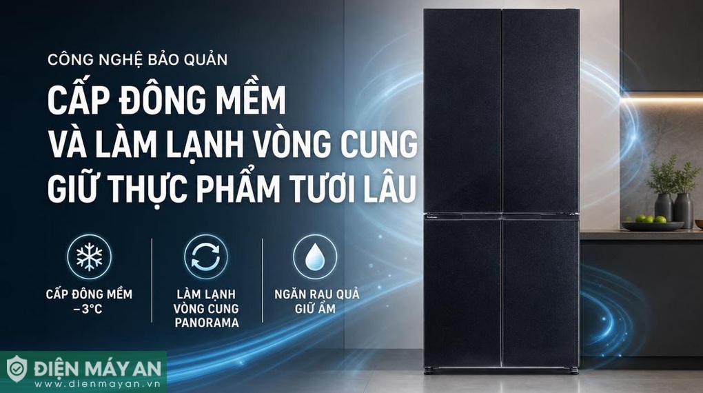 Tủ lạnh âm tường Panasonic Inverter 482 lít Multi Door NR-XZ550HGKV